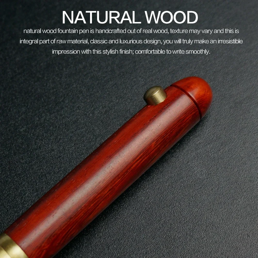 Retractable Wooden Roller Ball Pens Smooth Writing Executive Business Handcrafted Vintage Gift Pens Office Supplies