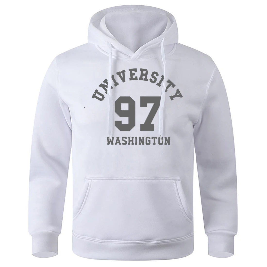 University 97 Washington Hip Hop Letter Men Sweatshirt O-Neck Loose Casual Hooded Breathable Soft Hoodies Street Harajuku Hoodie