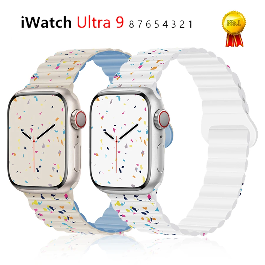 Cinturino magnetico per cinturini Apple Watch 45mm 38mm 49mm 40mm 42mm 41mm bracciale sportivo in Silicone serie iWatch ultra 9 6 5 7 8 se 44mm