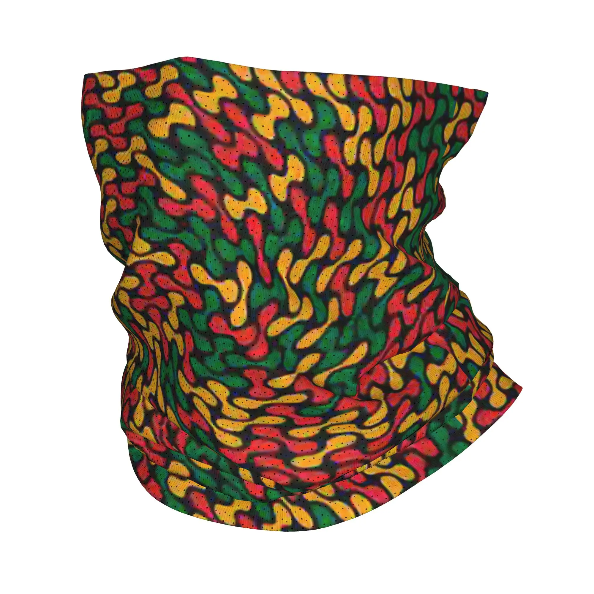 

Custom Ethiopian Flag Pattern Bandana Neck Warmer Women Men Winter Hiking Ski Scarf Gaiter Face Cover