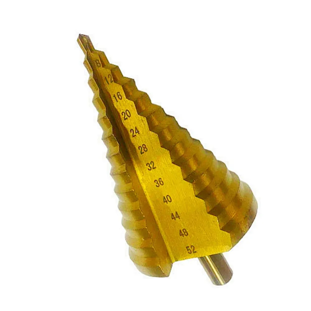 4-52mm Step Drill Bit Set Titanium Straight Flute Milling Cutter For Woodworking Wood Aluminium Metal Sheet Core Hole Opener