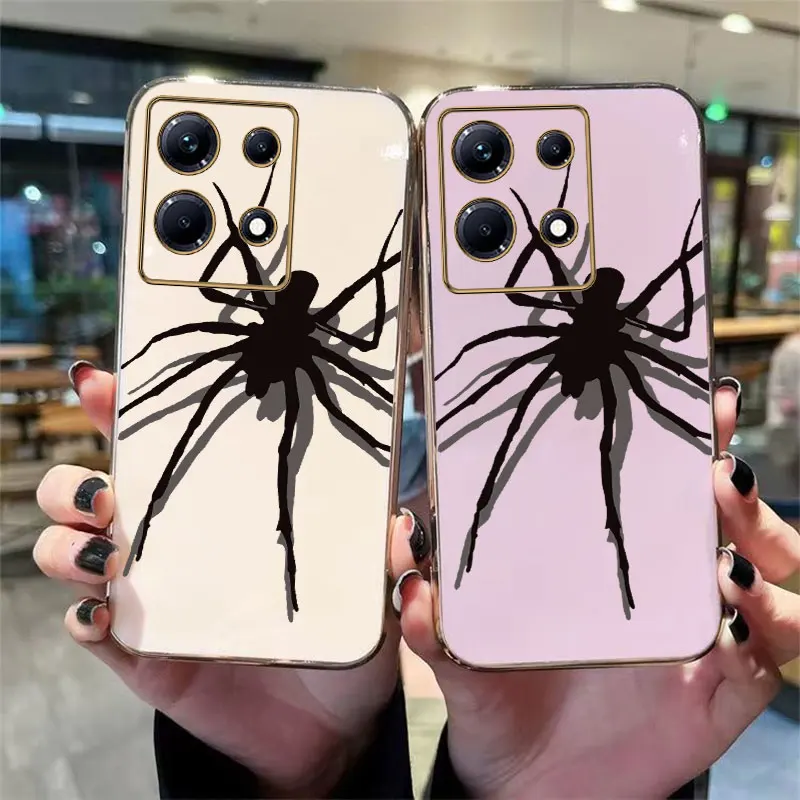 Note30 Big Spider Plating Phone Case For Infinix Note 30i 30Pro 30VIP 12 12VIP 12Pro 11Pro 11 11S 10 10Pro Hot 30 30Play Cover