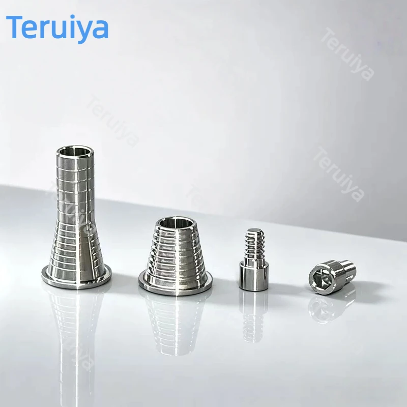 10Pcs Titanium Base Abutment Analog, Dental Implant Component Compatible with Dentium Composite Base for Oral Restoration
