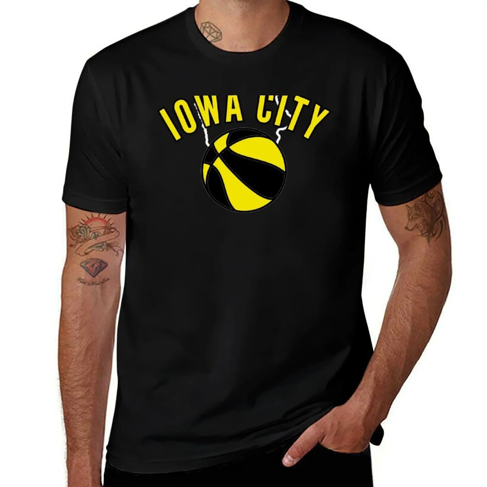 Iowa City Basketball T-Shirt Basic All Season Solid T-Shirt