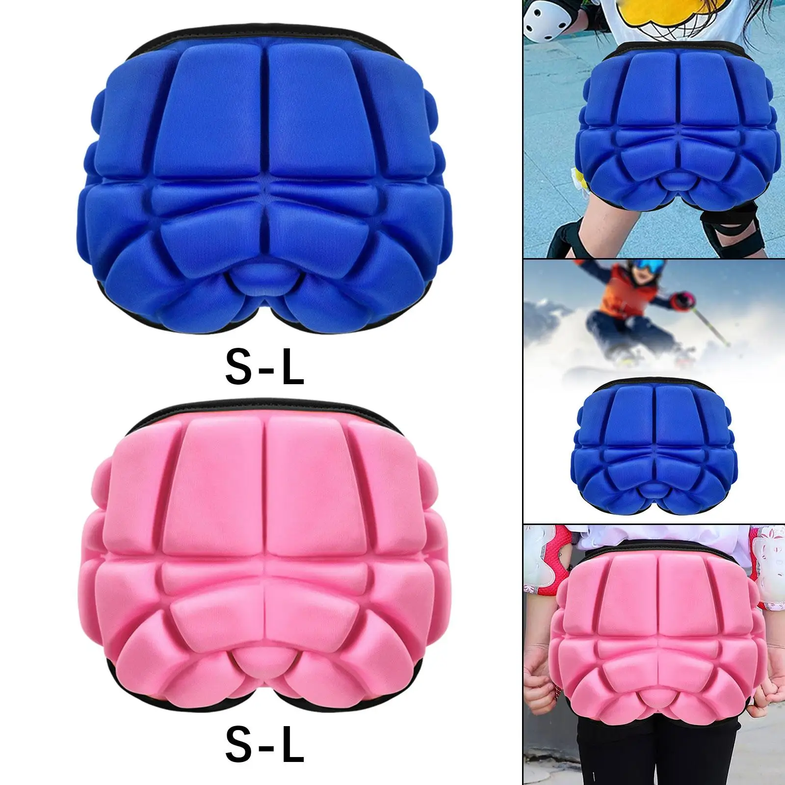 

Snowboarding Hip Pads Cushion Thick Impact Resistance for Kids Adults Padded