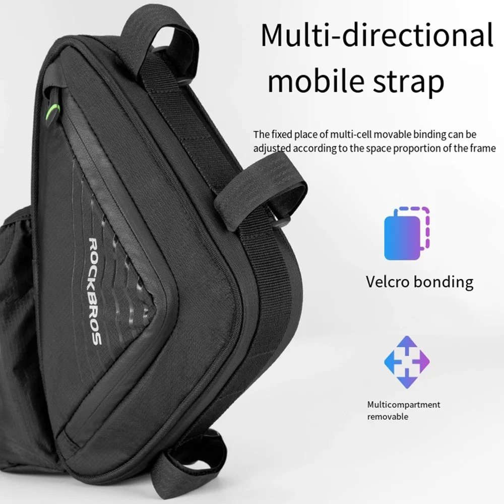 Triangle Kettle Bag Waterproof Nylon Addle Bag Front Beam Bag Mobile Phone Bag Mountain Road Bike Riding Bicycle Accessories ﻿