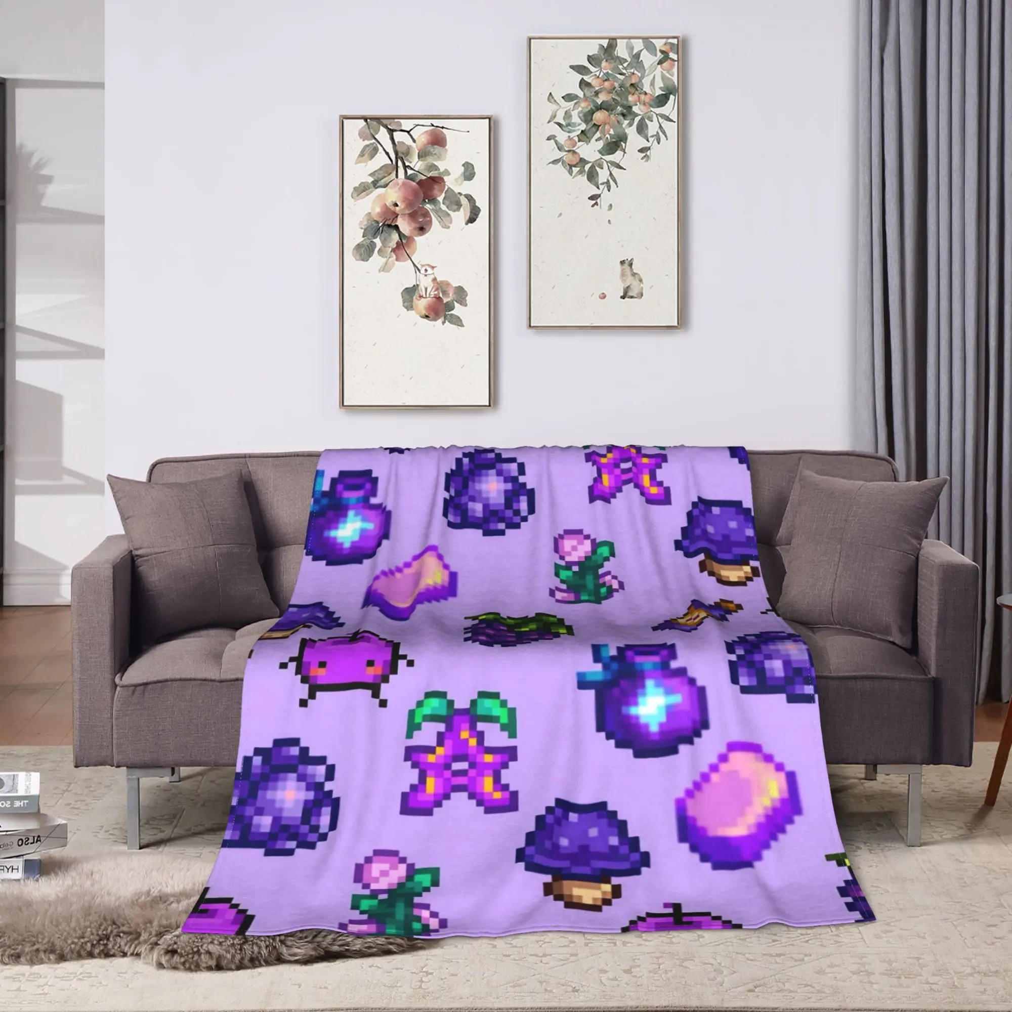 Stardew Valley Animals Chicken Blankets  Super Soft Pattern Plush Throw Blanket For Bedroom Picnic Flannel Bedspread Bed Cover