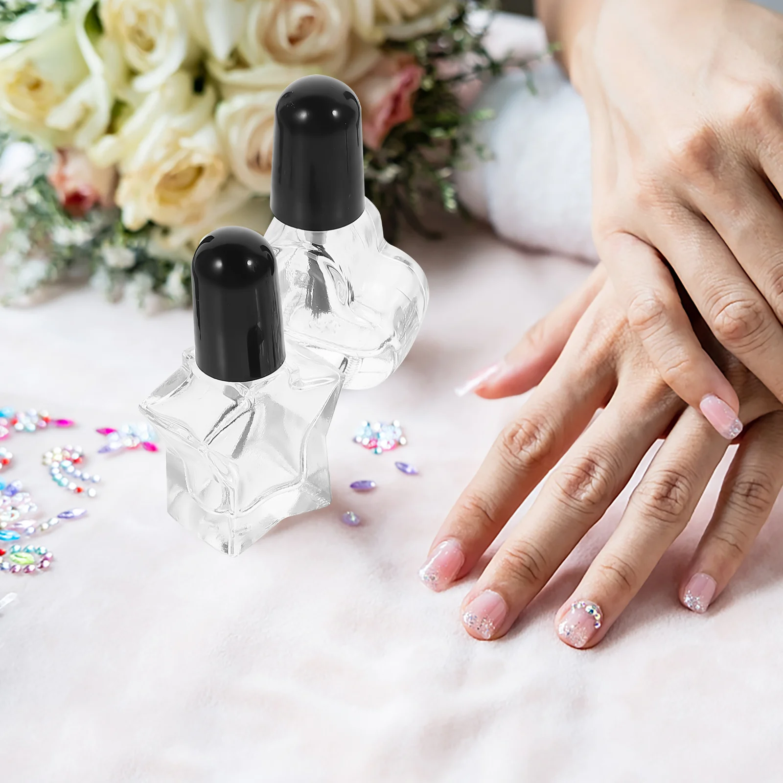 

12Pcs Nail Polish Bottles Refillable Oblate Shape Leak Proof Portable Manicure Tools for DIY Nail Art Storage Manicure Tool