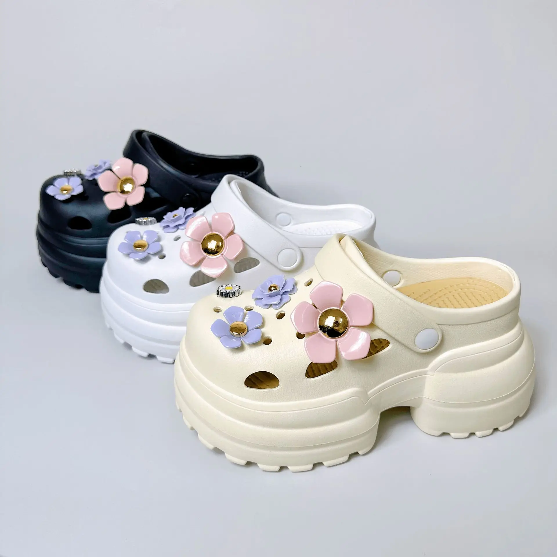 

10cm Chunky Platform Clogs Shoes for Women Thick Bottom Non Slip Beach Sandals Woman Summer Fashion Wedges EVA Sandals Slippers