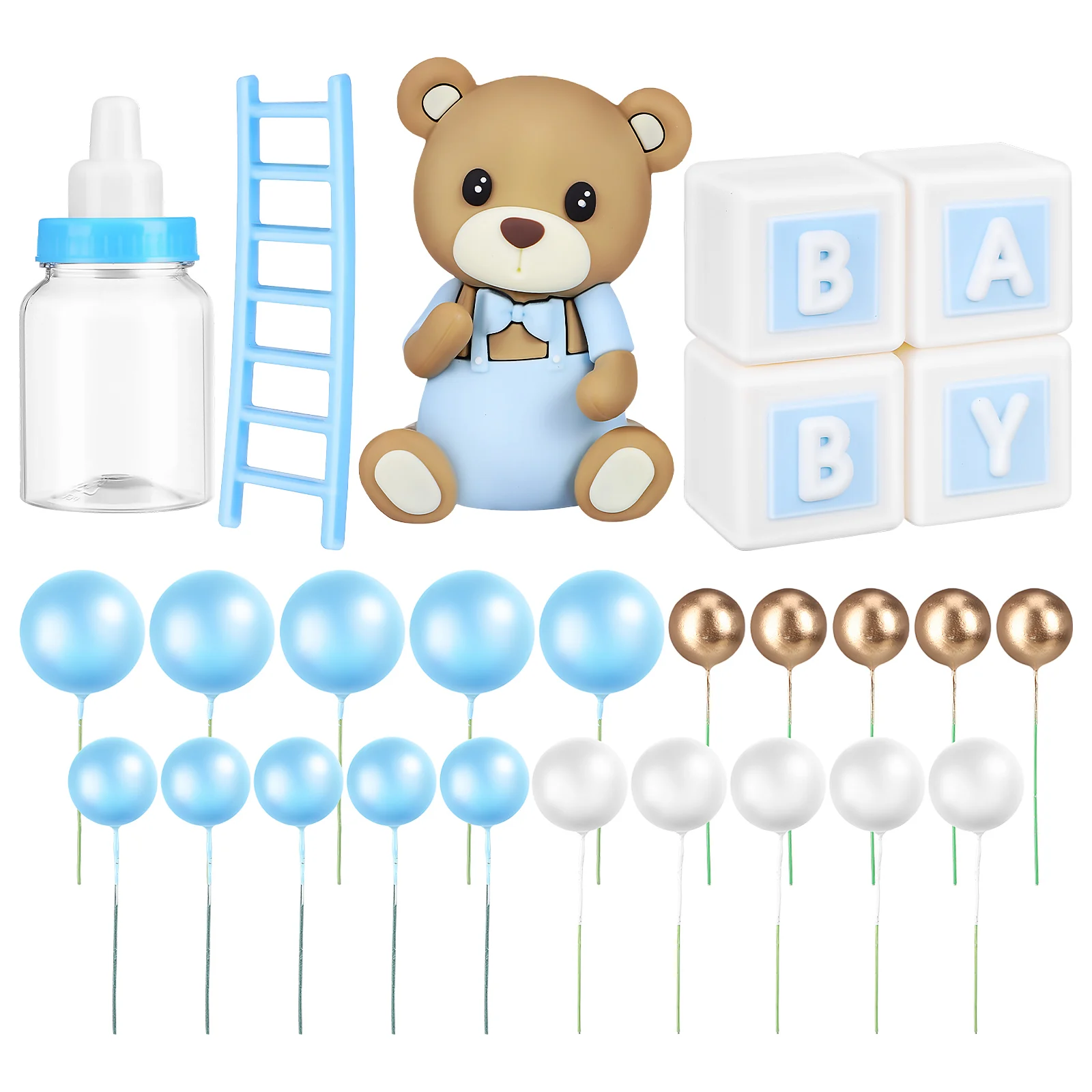 

Cake Decorations Baby Boy Topper Shower Cupcake Toppers Blue Strap Balloon
