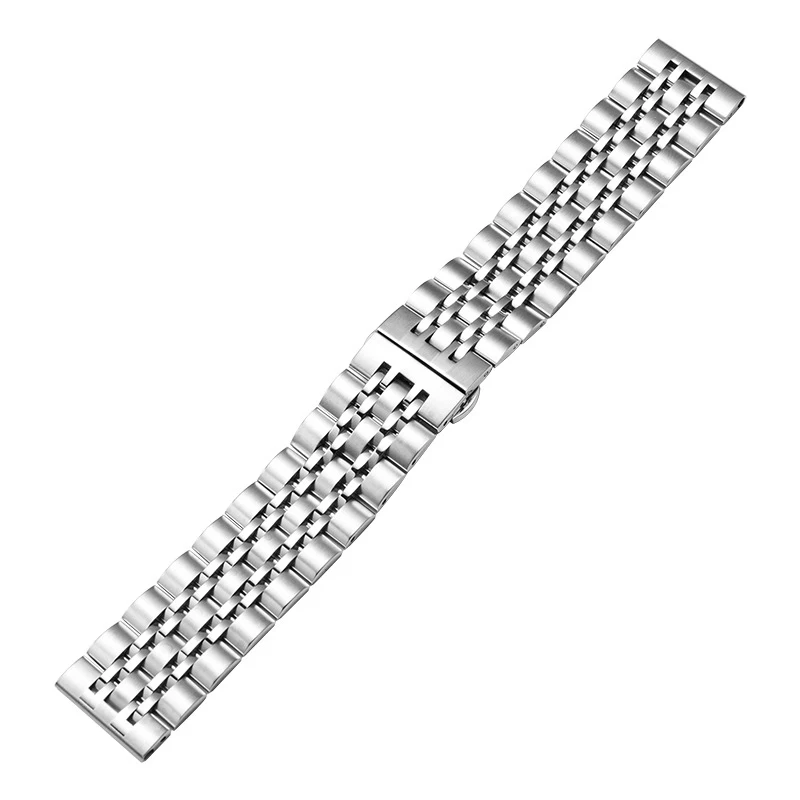 UTHAI Stainless Steel Seven Bead Watch Strap 20mm 22mm Solid precision steel Butterfly Buckle Universal Watchband Accessories