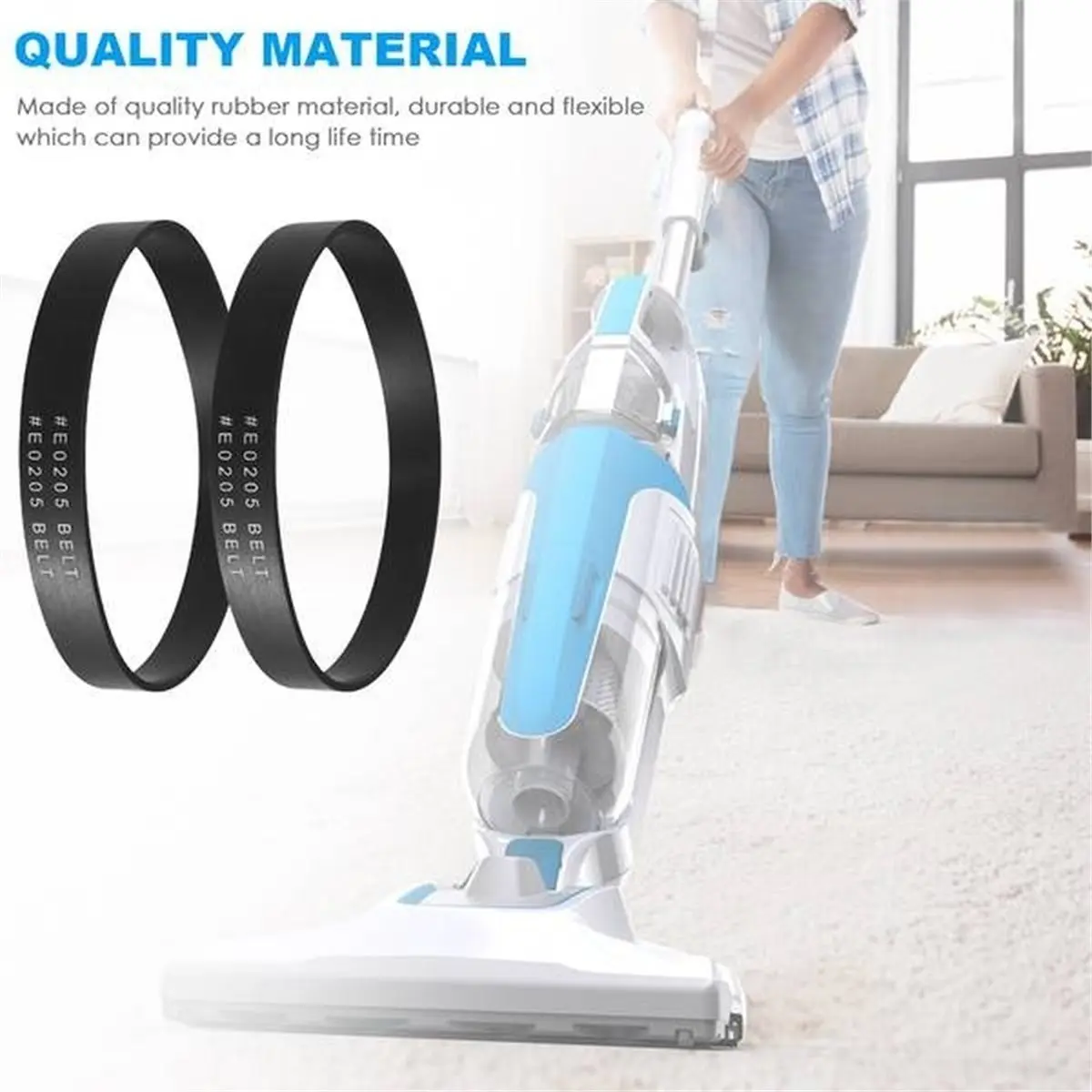 E0205 Vacuum Belts Replacement for PowerSpeed Bagless Upright Cleaner NEU182b NEU180 NEU190 Series, 5 Pack