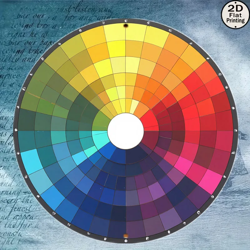 2D Flat - 8-Inch Circular Color Spectrum Gradient Palette Aluminum Wall Sign | 1pc, Ideal for Holiday Gifts, Suitable for Front