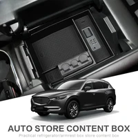 Caja de almacenamiento para reposabrazos Central Interior de coche, para Mazda CX-8 CX-9 2016-2024 CX8 CX9, bandeja oculta ABS, accesorios para automóviles