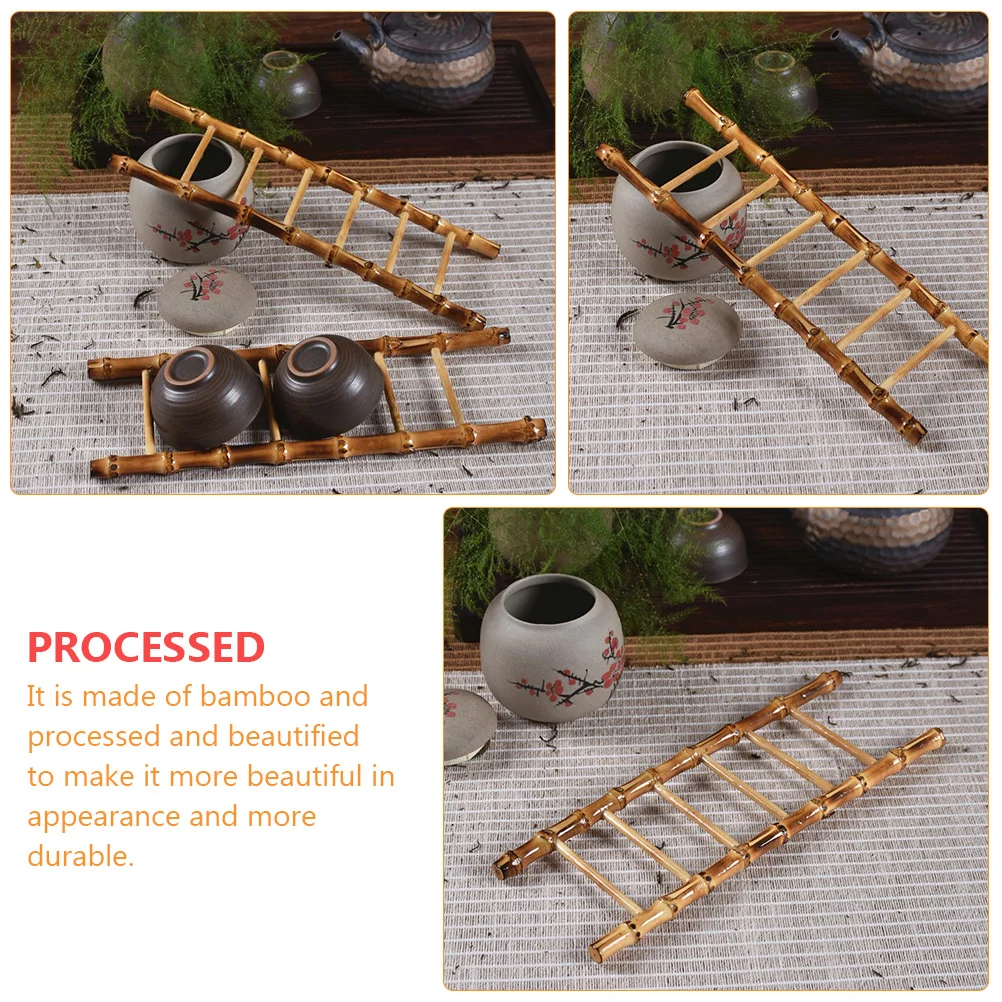 

Mini Bamboo Ladder Props Small Decor Miniature Ladders Accessories Decoration Decorations