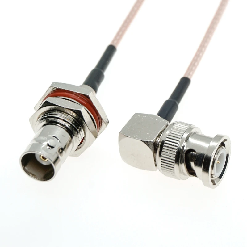 BNC MALE right angle  TO BNC FEMALE  NUT Cable RG316 RF Coaxial Coax Pigtail Jumper