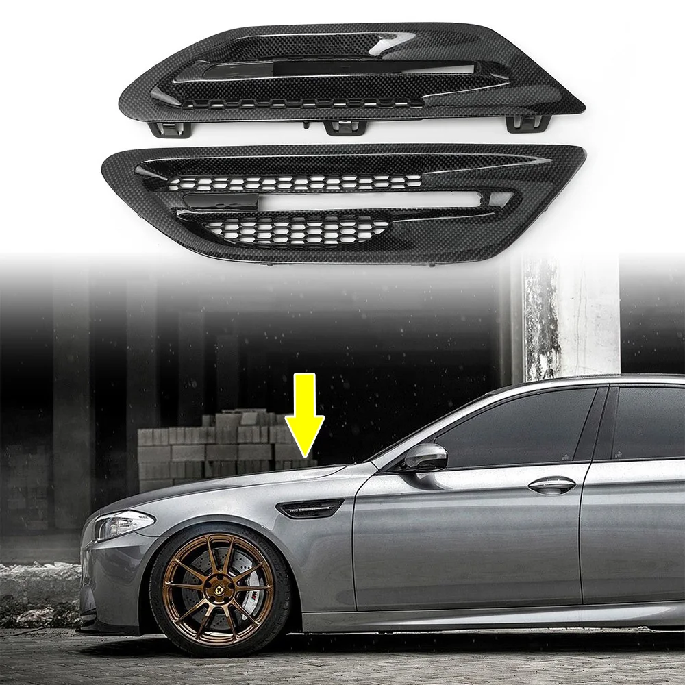 

F10 Real Carbon Fiber Side Fender Trim Replacement for BMW F10 M5 Side Air Vent Fender Trim Covers