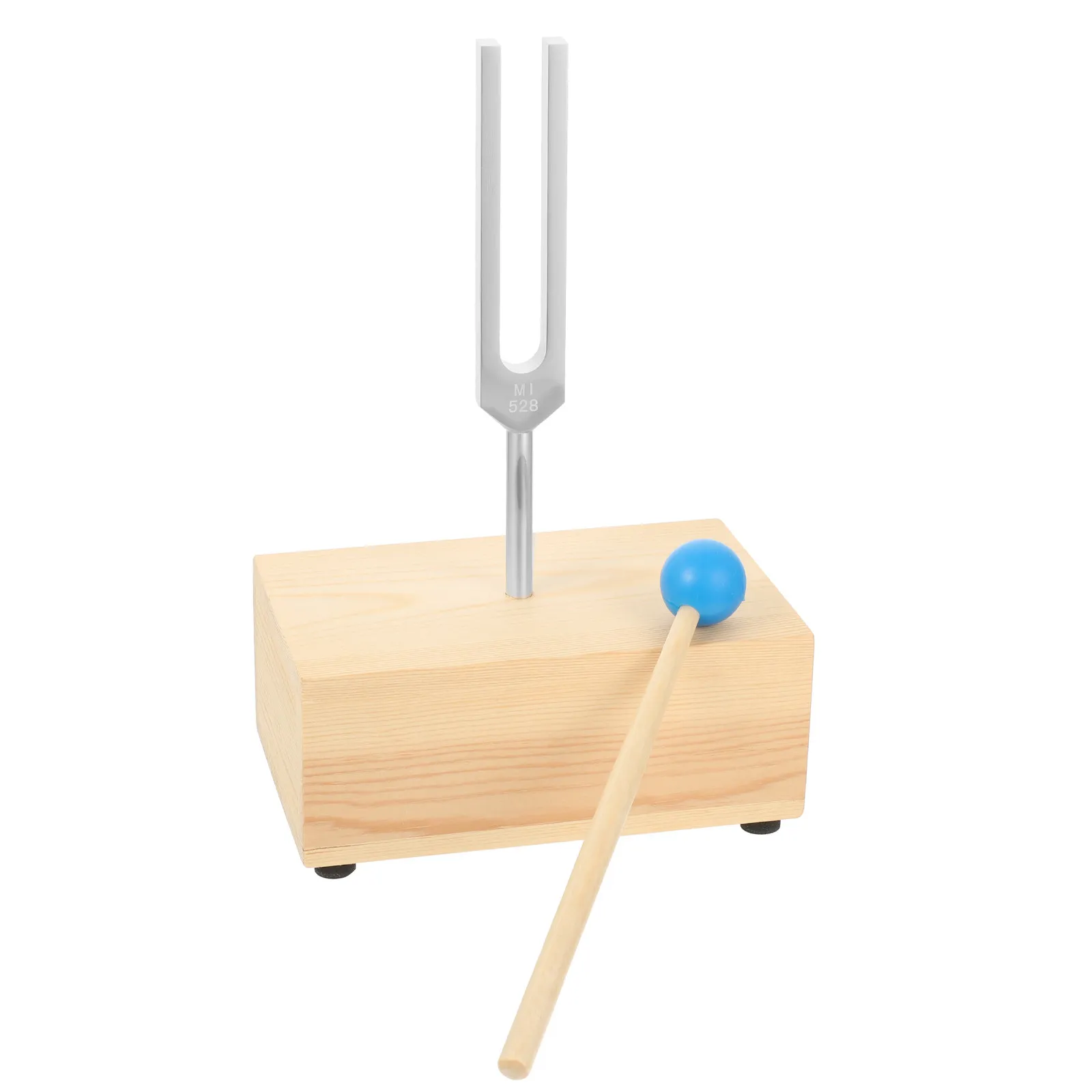 1Set Tuning Fork Wooden Base Hammer Aluminum Alloy Experiment Acoustic Physical Test Teaching Instrument Vibration Resonance