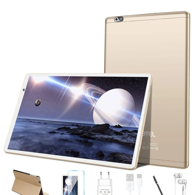 Q3 10.1インチ Android 12 タブレット オクタコア UNISOC T310 4GB RAM 64GB ROM 1280 x 800 ピクセル デュアルカメラ Type-C 8000mAh バッテリー