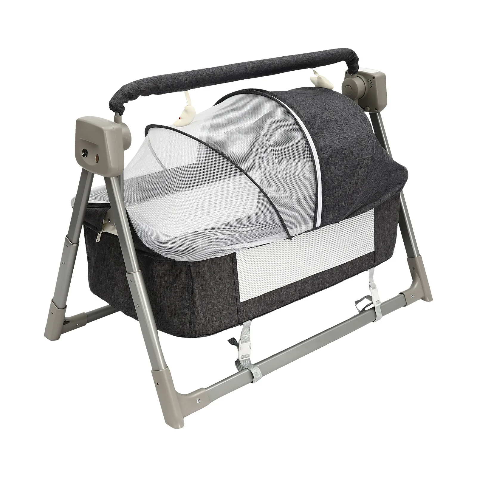 Portable Electric Baby Swing Cradle Bassinet Rocking Crib Infant W/ Bluetooth