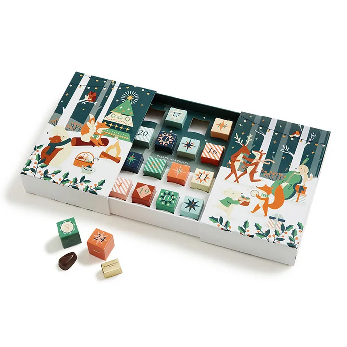 Customization.Empty Box Sales Wholesale Price Custom Christmas Packaging Gift Box Advent Calendar Chocolate Box