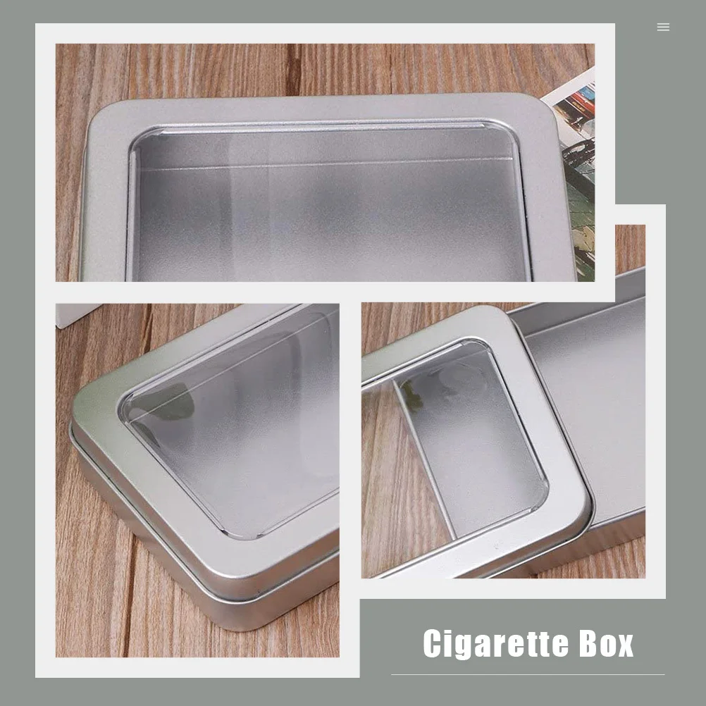 4Pcs Rectangular Tinplate Storage Box with Lid for USB Drive Organizer Keychain Cigarette Container Jewelry Gift Case