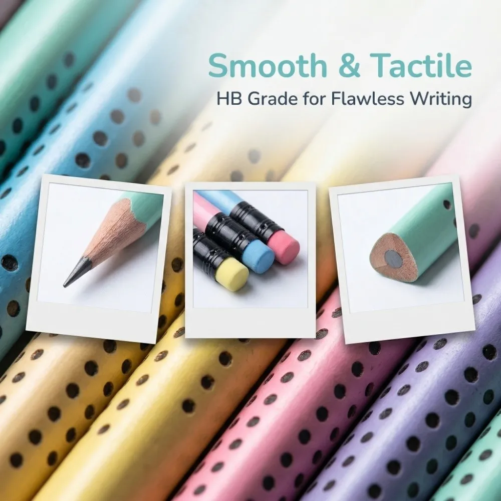 30PCS Art Activities Wooden Triangular Pencils Triangular Grip HB Wooden Pencils Non-slip Writing Pencils Artists