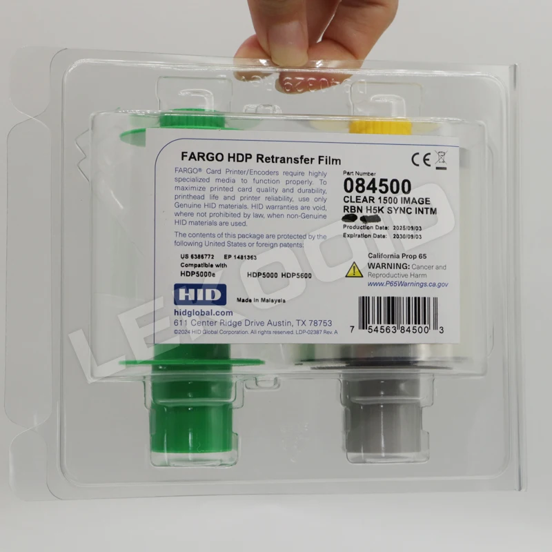 hid fargo hdp5000e original ribbon 084511 hdp5600 retransfer film 084500