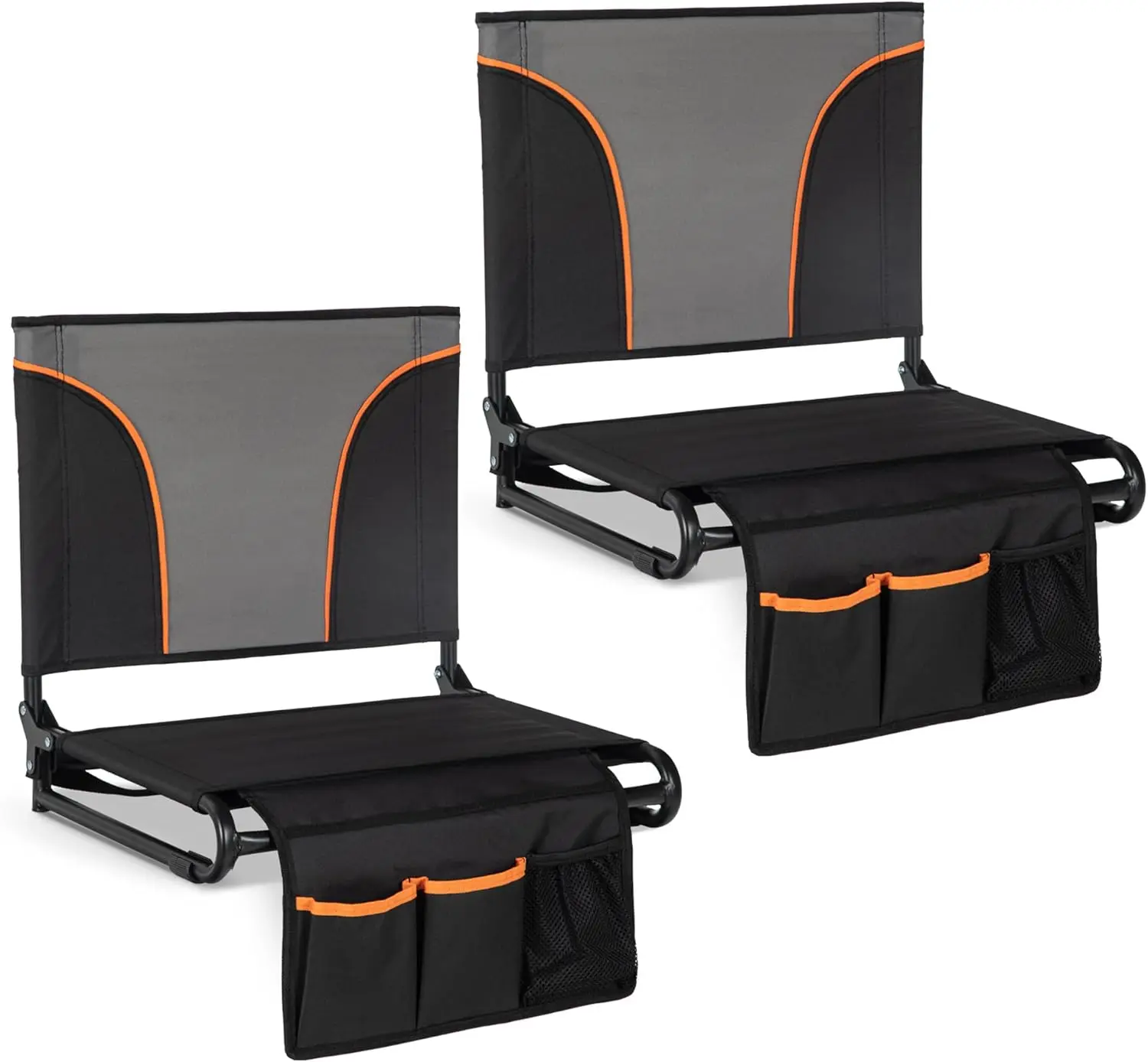 

Folding Stadium Seats 2 Pack, Portable Bleacher Chairs with Back Support, Lightweight Stadium Chairs for Sports Events