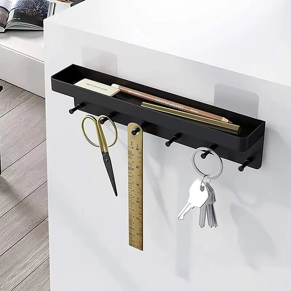 Decorative Key Rack and Mail Organizer with 6 Key Hooks Key Holder Wall Mounted with Shelf for Living Room Enterway