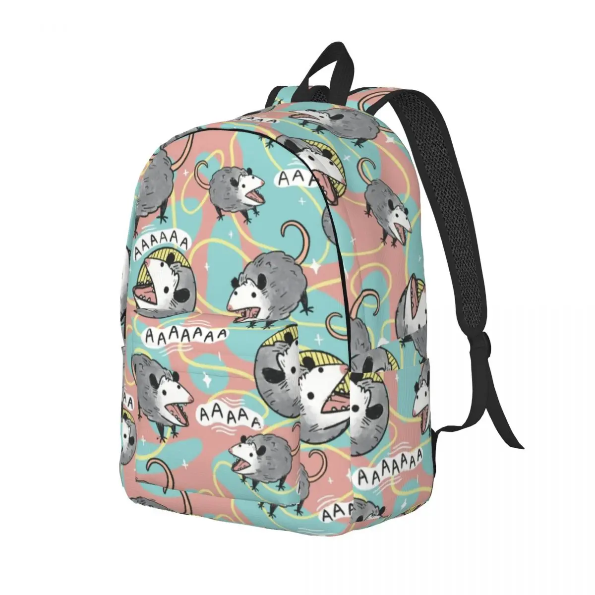 Opossum Screm Casual Backpack Outdoor Student Work Daypack for Men Women Laptop Computer Canvas Bags