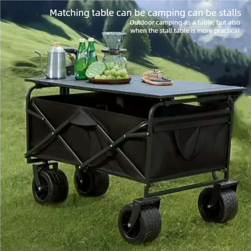 Outdoor Carts Outdoor Small Foldable Handcart Supermarket Shopping Outdoor Campsite Portable Handcart Material Handling Tools