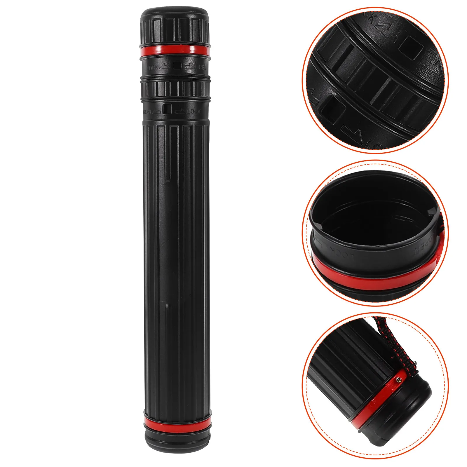 Black Extra Small Plastic Telescopic Drawing Tube Extendable Lightweight Storage Tube for Artwork Posters Plans Protective