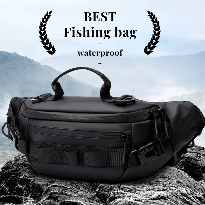 

Small Portable PVC Fishing Waist Lures Bag Tackle Backpack for Rod and Baits Case Supplies for Fish Casting Accessories