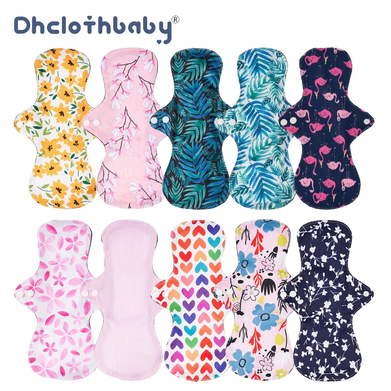 

10PCS Large Trim Bamboo Charcoal Waterproof Reusable Cloth Menstrual Pads Period Women Pad Sanitary Napkin Towel