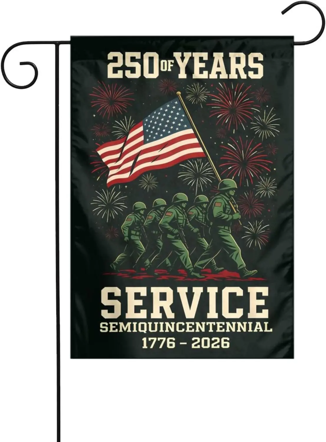250th America Garden Flag 12 x 18 Inch 250 Years Anniversary USA Patriotic Banner 1776 Yard Garden Flags Double-Sided with 2 ZZM