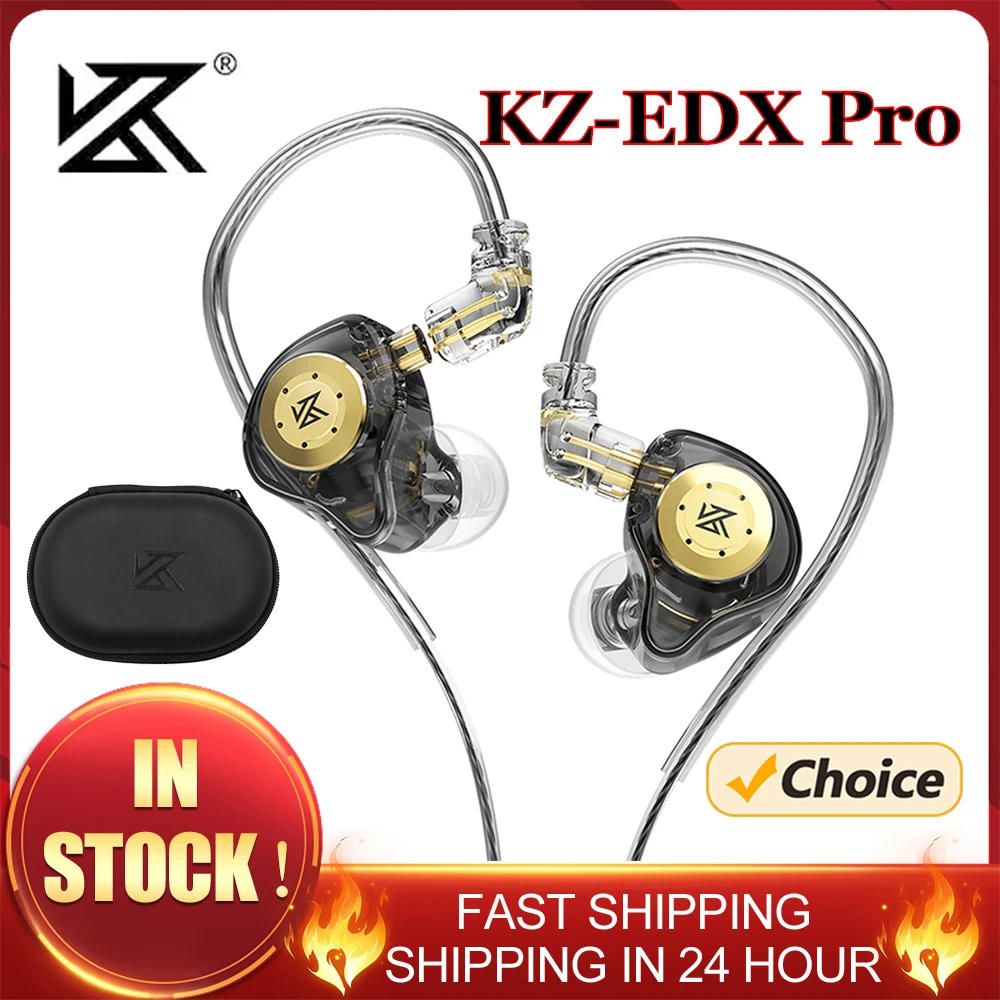 KZ EDX Pro Earphone Dynamic In Ear Monitor HiFi 3.5mm Wired Headphone Bass Stereo Game Music Earplugs Noise Cancelling Headset