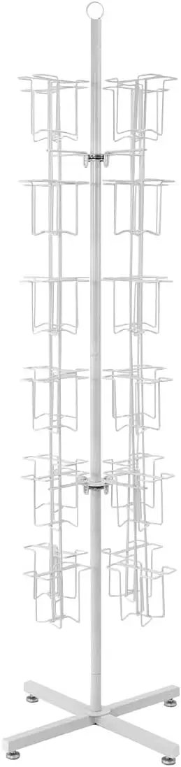 

Вращающаяся подставка для открыток с 48 карманами — 165 см (высота) x 41 см (глубина), идеально подходит для розничных магазинов и мини-маркетов