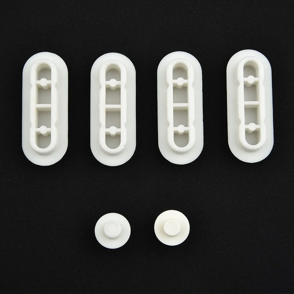 6Pcs/Set Universal Toilet Seat Buffers Pack EVA White Stop Bumper Shock Absorption Round Long Rubber Pad Toilet Cover Cushion