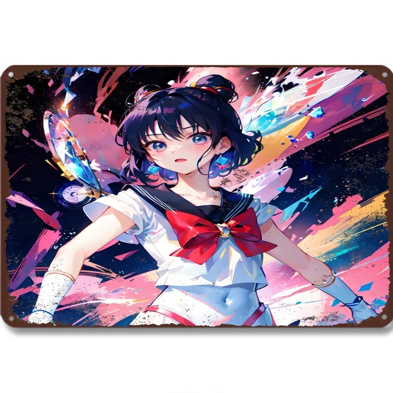 

Anime Girl Metal Tin Sign, 7.9x11.8"/11.8x17.7", Aluminum Vintage Art Plaque, Wall Hanging Decor for Home, Living Room, Bedroom