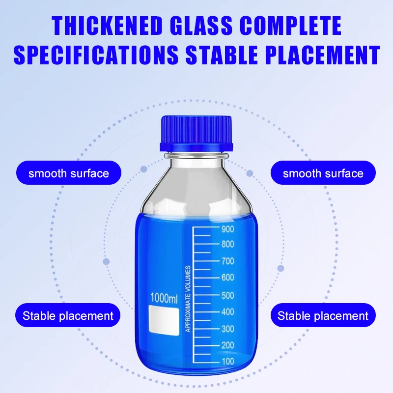 Westtune GL45 Brown&Transparent Glass Reagent Bottle 25ml-1000ml Leak-Proof Screw Cap Chemical Resistant Lab Bottles