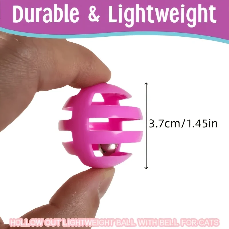 5pcs Random colors Cat Openwork Bell Ball Interactive Toy The Perfect Indoor Entertainment Toy for Cats Durable and Safe