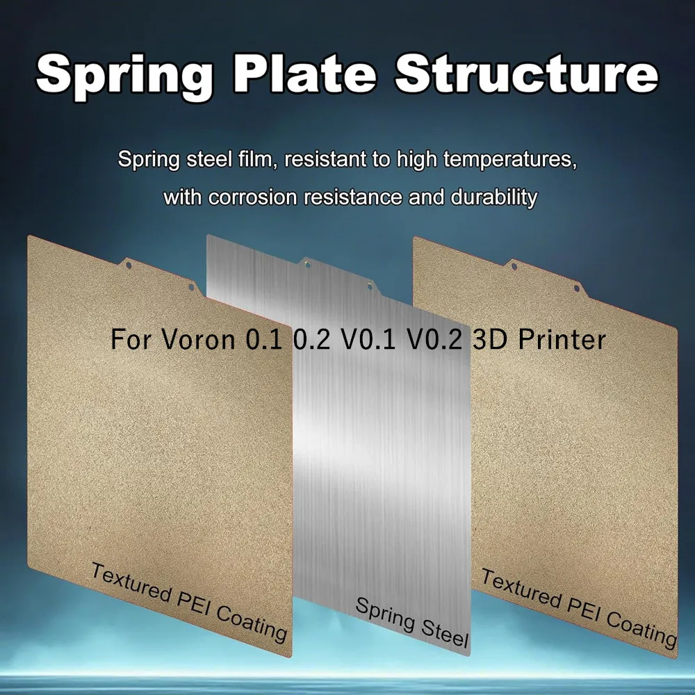 

120x120mm Voron 0.1 0.2 Build Plate PEI Sheet Double Sided Textured PEI Spring Steel Magnetic Bed for Voron 0 V0 3D Printer