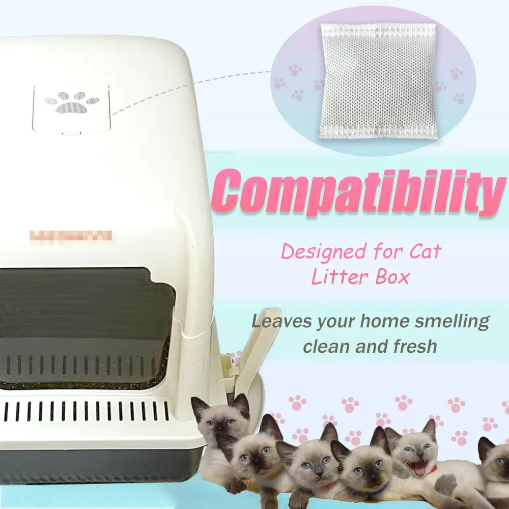 12PCS Universal Cat Litter Box Odor Eliminator, Natural Activated Charcoal Filters Replacement for Hooded Automatic Toilet