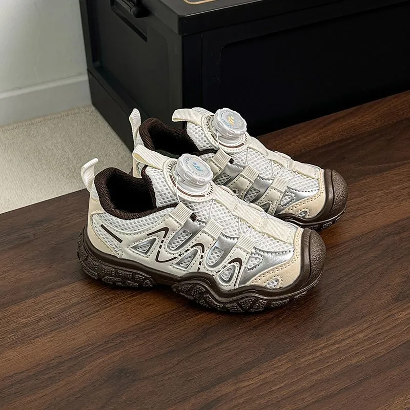 

2025 г., детская повседневная обувь для мальчиков и девочек, осенние новые модные нескользящие универсальные кроссовки для бега в корейском стиле с мягкой подошвой