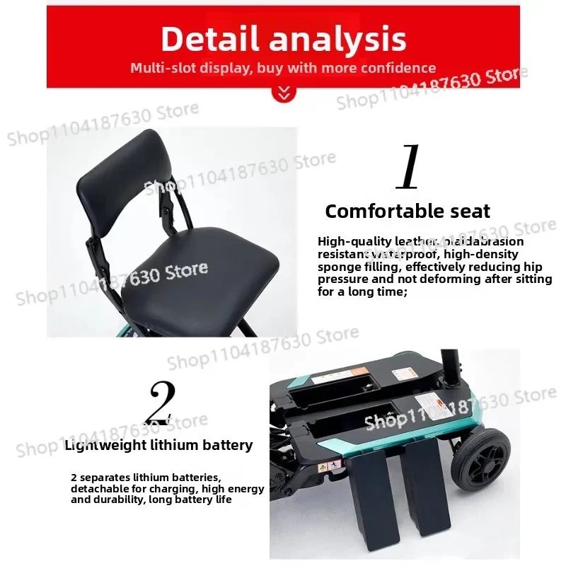 S3131 Remote Control Folding Portable Elderly Scooter Small Four-wheeled Electric Vehicle