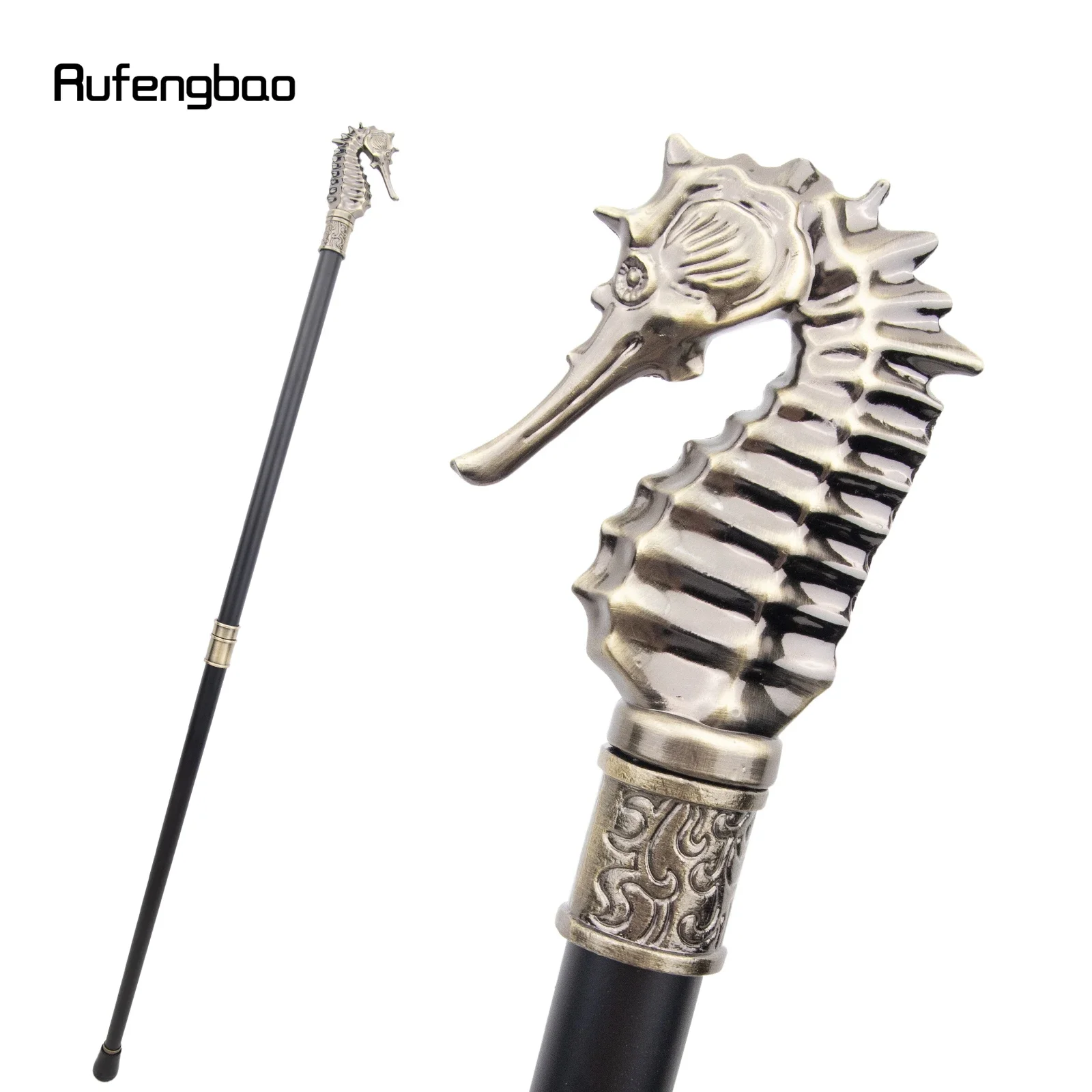 

Copper Luxury Hippocampus Walking Cane Fashion Decorative Walking Stick Gentleman Elegant Cosplay Cane Knob Crosier 93cm