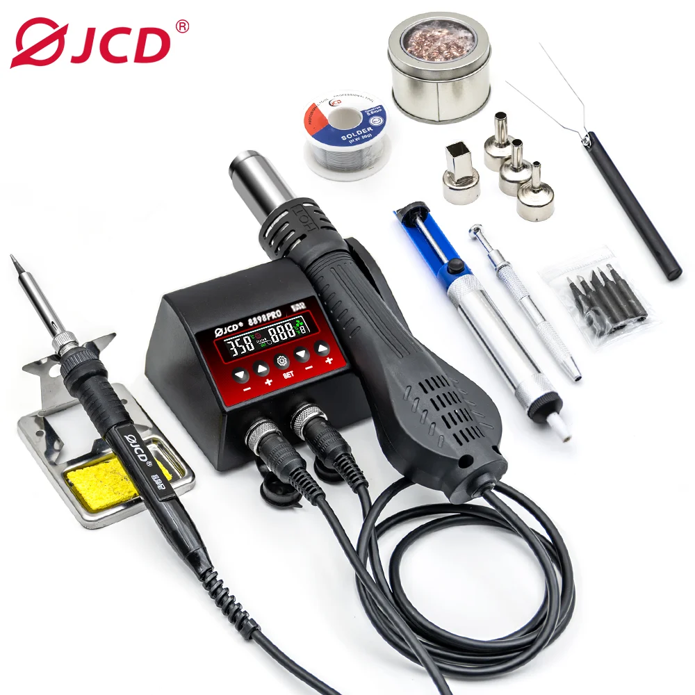 

JCD 8898Pro Soldering Station 2 in 1 Hot Air Gun Solder Iron LCD Digital Display For Cell-Phone SMD BGA IC Repair Solder Tools