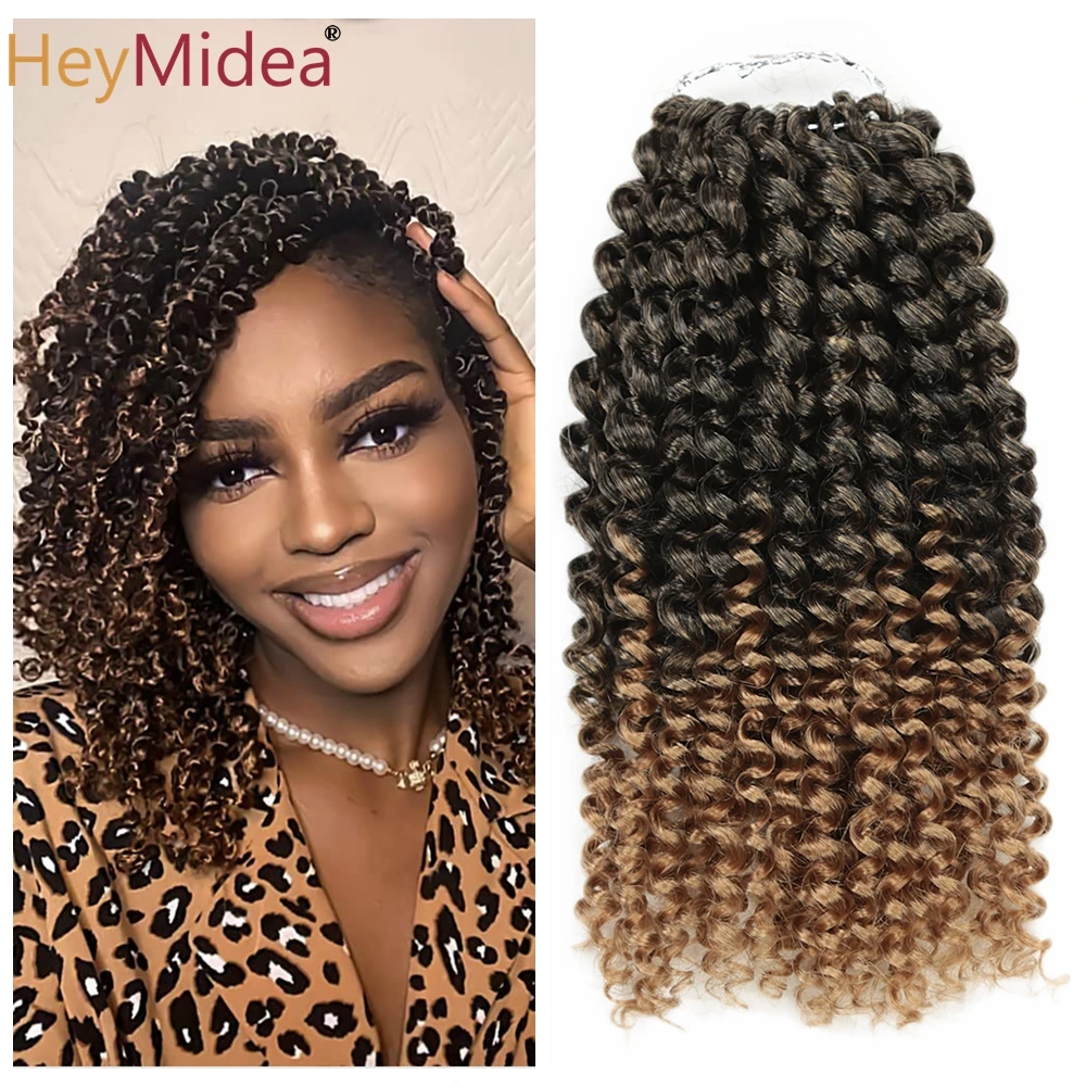 

Passion Twist 10inch Short Crochet Hair Water Wave Pre-Looped Crochet Braids For Women Synthetic Braiding Hair Extensions