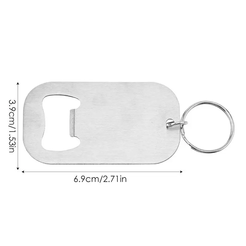 Stainless Steel Beer Bottle Opener for Wallet and Pocket, Can Be Carved Keychain for Restaurants/bars DIY Wedding Favor Gifts